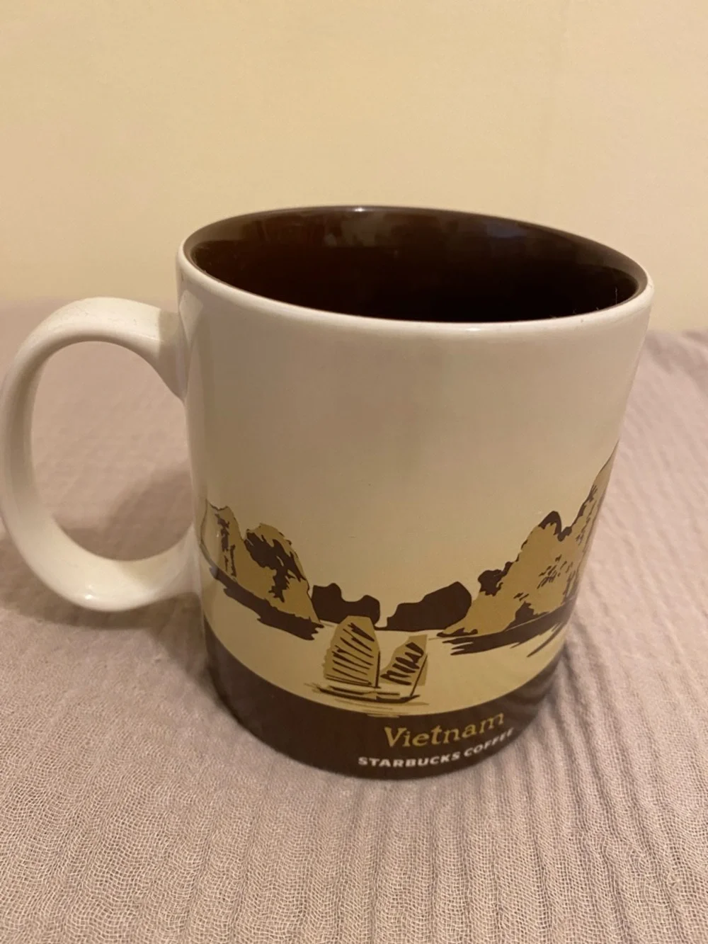 Starbucks Vietnam Mug - Cream & Brown Interior. Collector mug.
